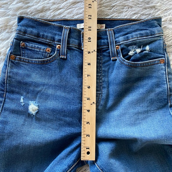 Levi’s Wedgie Skinny Jeans 26 distressed button fly high rise medium wash - Picture 10 of 12